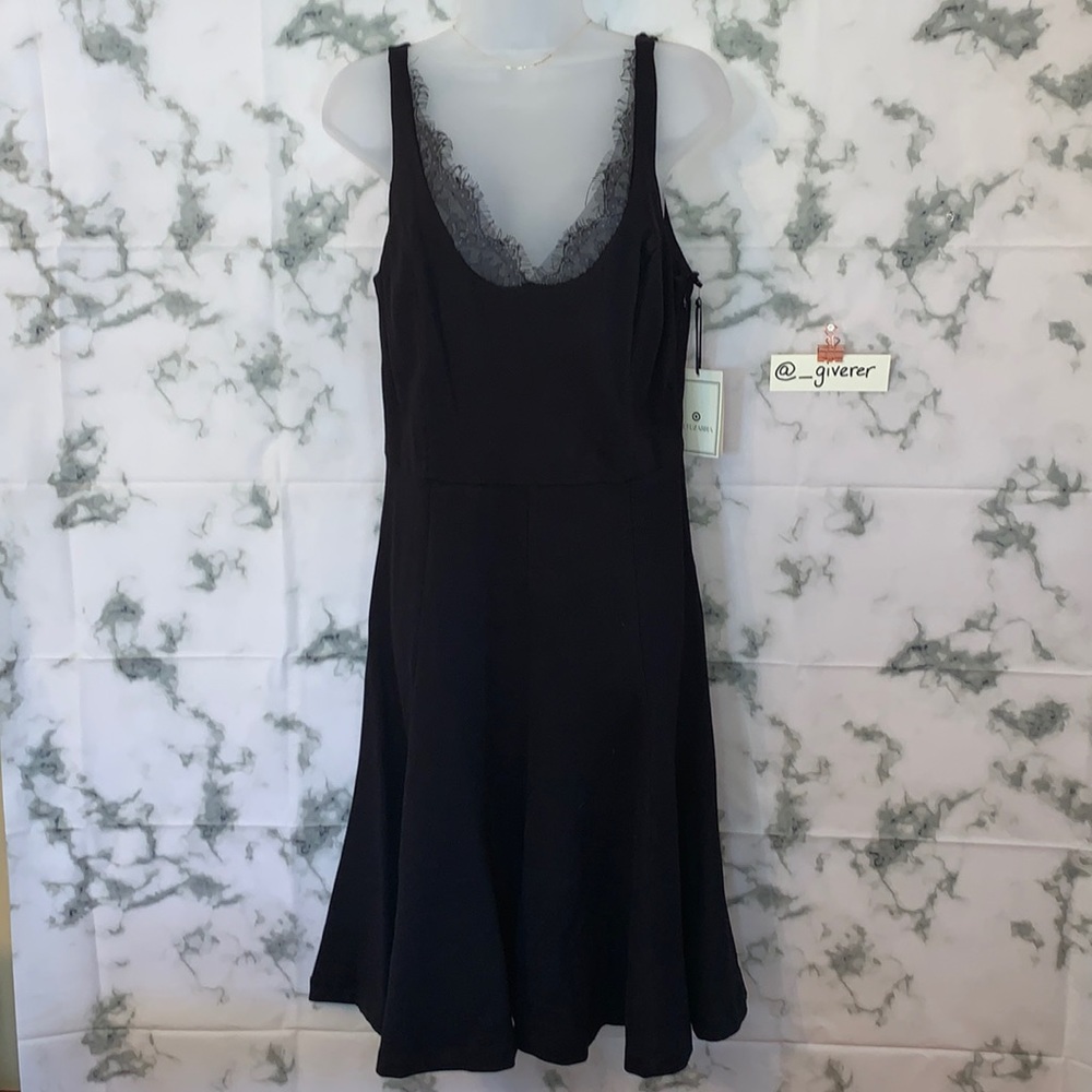 12 Black Lace ALTUZARRA Tank Flare Little Black Dress